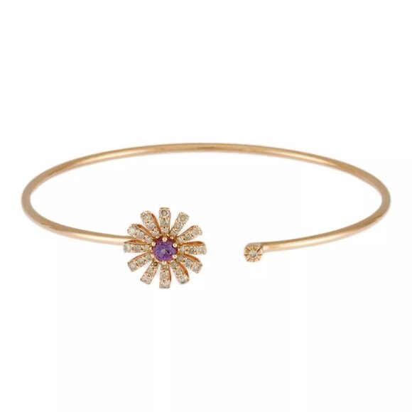 Damiani Bangle K18 Pink Gold diamond amethyst Margherita used - Picture 1 of 6